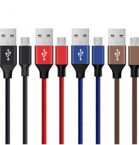 Fast Charging 2.1A Nylon Braided Micro USB Data Charger Mobile USB Cable for Android Phone